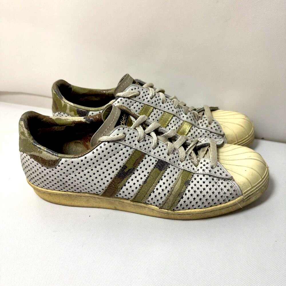 Adidas Superstar Sneaker Mens 12 Quickstrike 80s Style Shell Toe Camo Gold